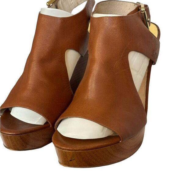 Michael Kors Brown leather Wood Wedges - Picture 3 of 11